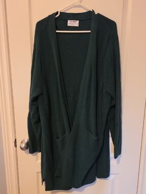 Old Navy Dark Green Open-Front Women's Cardigan Sweater
